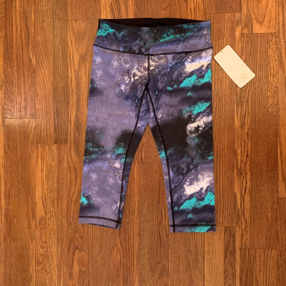 lululemon athletica Blue and Black Patterned Leggings